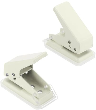 PATIKIL 2 Pcs 1/4 Perforadora De Un Solo Agujero Mini Perforadora Beige