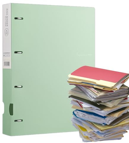 Document Binder - A4 Letter 4 Hole Punch Folder, Perforated Sheet Clamp | Portable Filing Accessories for School Classroom College, Office Teachers Kids Adults Travel Study Home Business Meeting Organ