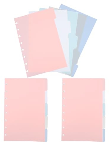 ABOOFAN 3 Juegos de Separadores de Índice para Carpetas Hojas de Polipropileno 55X85 con Pestañas Escribibles 5 Hojas por Set Organizador para Planificadores Cuadernos y Archivos