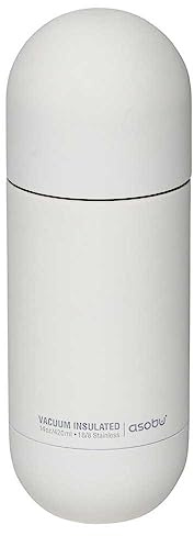 Asobu - ORB - Botella térmica de acero inoxidable con vaso, color blanco.