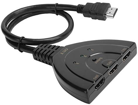 ciciglow Interfaz Multimedia de Alta definición, Cable Adaptador Divisor HDMI 3 Puertos 4K HDMI 3x1 Splitter Hub Box Splitter con Cable Soporta Full HD 4K