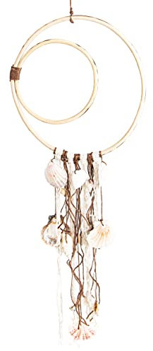 Logbuch-Verlag Dekokranz maritim zum Aufhängen - Türschmuck Wandschmuck aus Holz & Muscheln Mobile 25 x 58 cm