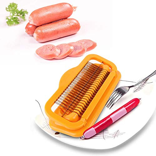 YUMILI Cortador de salchichas , cortador de plátanos, cortador de salchichas multifuncional de acero inoxidable duradero para uso en cocinas y restaurantes