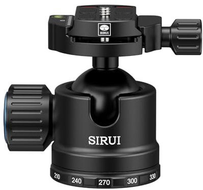 SIRUI AM-40 Kugelkopf mit geringer Schwerkraft, Aluminium Stativkopf mit 40 mm Stativ Kugelkopf, 360° Schwenkfuß, Wasserwaage, QR-Platte, belastbar bis 40 kg