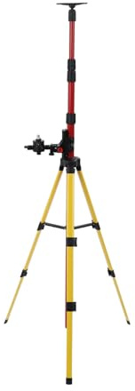 Ejoyous Telescoping Pole, 114 to 388cm Level Support Pole Stainless Steel Laser Level Telescoping Mounting Pole Multifunctional Telescoping Level Support Rod with Adjustable Base