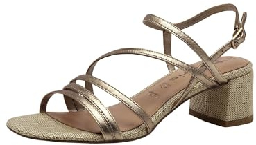 Sandale femme Tamaris à talon bloc en cuir métallique 37 EU