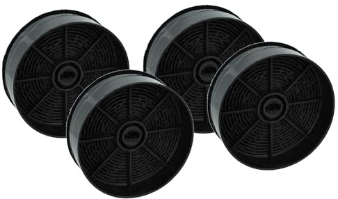 vhbw 4x Filtres à charbon actif compatible avec Airlux AHGB450 | AHGB450SI, AHGB451, AHGB451SI, AHT630, AHT630IX, AHT930IX hotte aspirante - 12,4 cm