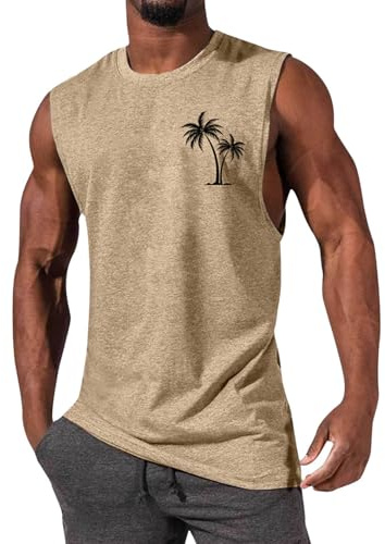 SHEKINI Men's Vest Sleeveless Tank Top Summer Beach Holiday | Casual Sleeveless Tank Top, Breathable Quick Bry, Muscle Fit, Summer Beach Holiday, Gym Running Workout