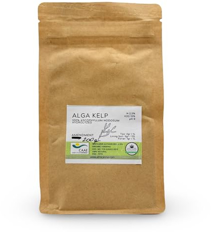 ALMICANNA: Alga KELP hydrolyserad 200 g – vitaminkoncentrat för växter – ammendment för levande jord