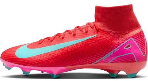 Nike Scarpe da Calcio Scarpa da Calcio A Taglio Alto Fg Nike Mercurial Superfly 10 PRO, Ember Glow/Aurora Green, HF9433-800, 41 EU (8 US)