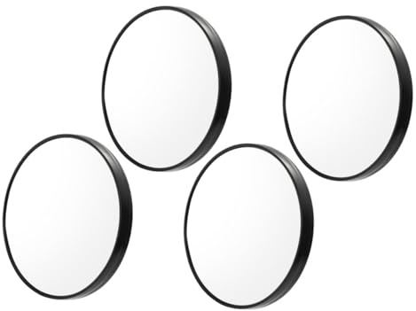 PLAFOPE Espejo De Maquillaje Redondo Aumento 5X Espejo De Bolsillo Ventosas 4 Unidades