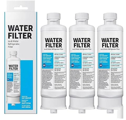 Filtre à Eau Pour Réfrigérateur de Remplacement, Filtre Eau Pack de 2, Convient Pour Samsung DA97-17376B DA97-08006C HAF-QIN HAF-QIN/EXP (3PCS)