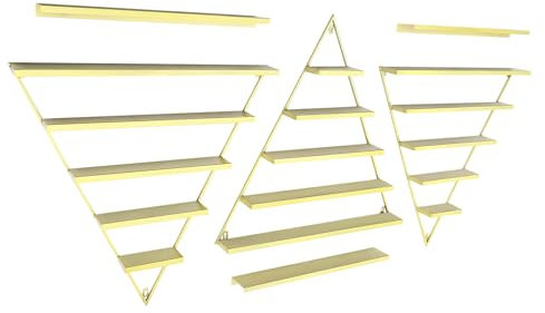 ClearFragrans Set di 3 scaffali per smalti a 5 ripiani, scaffalature per smalti da parete, supporto per rossetto, organizzatore per smalto oli essenziali, rossetto, oro