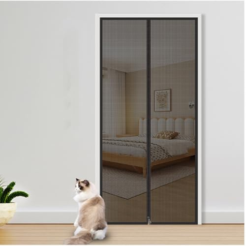 CiCixixi Cat Screen Balcony Door 90X210CM, Fly Screen Door Insect Protection Fly Curtain, No Drilling Pets Screen Door, Cat Net for Living Room, Bedroom, Kitchen, Balcony Door, Patio Door