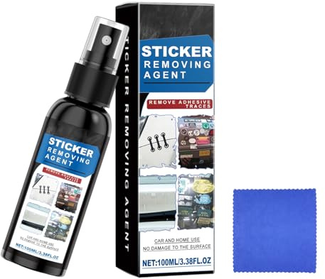 jiingekk Dissolvant adhésif de voiture 100 ml - Pulvérisateur pour enlever les étiquettes autocollantes, les résidus de colle, outil pour la maison
