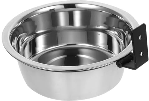 SEWACC Gamelle Murale Surélevée pour Alimentation Confortable pour Chien en Acier Inoxydable Argenté, Design Contemporain Simple, Facile à Nettoyer