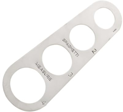 Veemoon Mesureur de Spaghetti en Acier Inoxydable 4 Trous Outil de Mesure Précis pour Portions de Pâtes Ustensile la Cuisine Professionnel Polyvalent pour Contrôle des Nouilles Maison