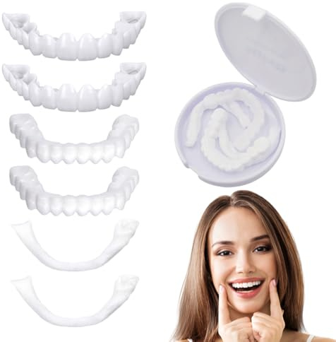 Carillas Dentales Ajustables, 1 Juego de Fundas Dentales Temporales, Cómodas y Reutilizables para Cubrir Dientes Defectuosos y Blanquear la Sonrisa, Adecuadas
