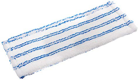 Sonty 5 Stück Wischbezug, Mikrofaser, Wischmopp Professional 50cm weiß mit blauen Streifen (5)