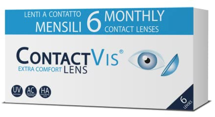 ContactVis Extra Comfort Lens, 6 Lenti A Contatto Mensili per la correzione della miopia -3.75