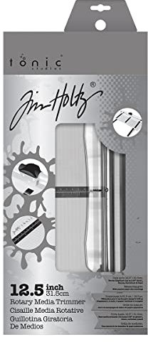 Tonic Studios 3960EUS Tim Holtz Rotary Media Trimmer Rotations-Medientrimmer, Weiss/opulenter Garten