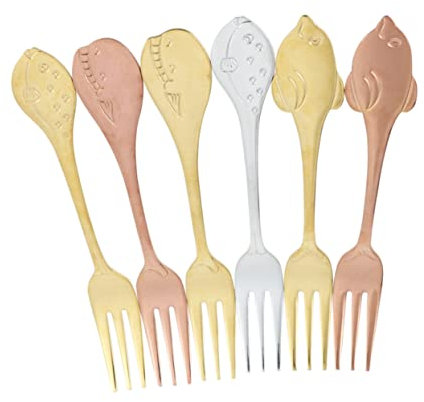 Cabilock Tenedor De Pescado De Acero Inoxidable 6 Piezas Mango Largo Para Postre Perfecto Para Navidad