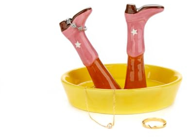 Balvi Porta Anillos Happy Legs Country Zapatos según el Estado de ánimo Cerámica