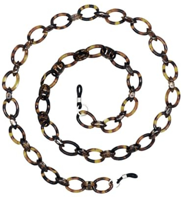 IMIKEYA Chaîne Lunettes Femme en Acrylique Marron Chic, Chaîne de Masque Pratique et Résistante, Élégante pour Porter Lunettes et Masque Confortablement