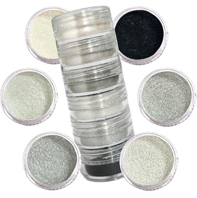 Luckymica Polvere di Mica 6 Colori Set Portatile di Pigmenti in 6 Barattoli per Resina Epossidica Sapone Nail Art Candele e Artigianato – Inverno