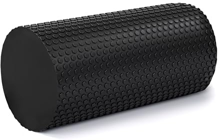 Rodillo de Espuma De Alta Densidad para Masaje Muscular y Estiramientos | Foam Roller para Yoga Pilates Rehabilitación y Fitness |Alivio Miofascial l Espalda y Piernas | Varias medidas l Negro
