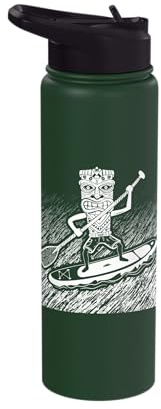 Standup Paddling Paddleboarding Hawaiian Tiki Stainless Steel Insulated Water Bottle