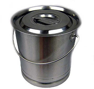 airbrush-city Seau de Cuisine Seau INOX 20 litres avec Couvercle