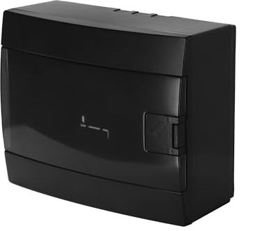 Coffret de Distribution Apparent 1 Rangée pour 8 Modules 104,5x215,5x173,5 mm IP40 - Noir Boîtier Électrique en ABS - Coffret Électrique pour Installations Intérieures - Horoz Electric