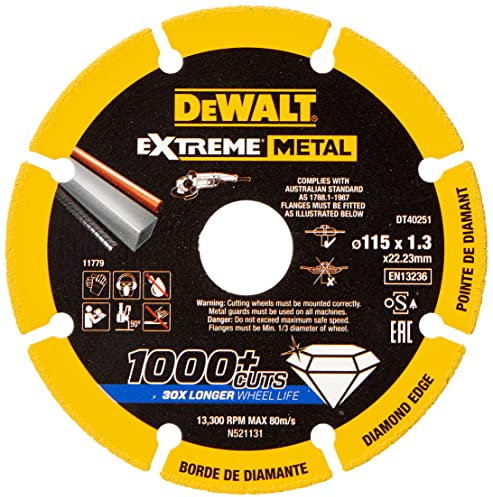 DEWALT DT40251-QZ - Disco Diamantato Taglio Metallo 115x22.23x1.3mm