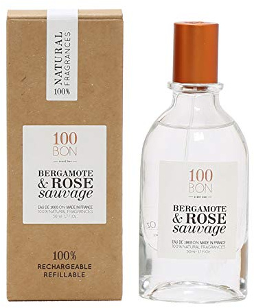 100BON Bergamote & Rose Sauvage EDP Cologne - Elegant Floral Fragrance - Light and Refreshing with Natural Ingredients - 50ml