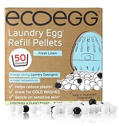 Ecoegg Wäsche-Nachfüllpellets | Umweltfreundliche und wirtschaftliche Waschmittelalternative | Frischer Leinenduft | Waschmaschine Ei Nachfüllung | Verbessert die Weichheit von Stoff | 50 Waschungen