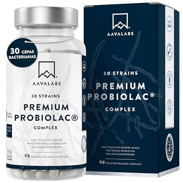 Probioticos y Prebioticos Intestinales - 30x Cepas Bacterianas - 120 mil millones de UFC - Prebioticos y Probioticos Intestinales Con Zinc - Para Probióticos Mujer & Hombre - 90 Cápsulas