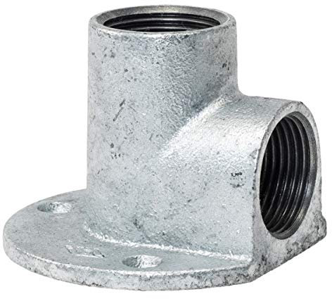 Wandscheibe 1Zoll IG/IG Deckenwinkel - Fitting aus Temperguss feuerverzinkt - Formteil Nr.471 um einen Aufputz-Wasseranschluss an der Wand zu befestigen