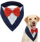Kuoser Hundehalstuch,Halstuch Hund,Hundehalstuch Weihnachten,Hunde Halstücher,Hundefliege,Fliege für Hunde,Hundehalstuch Große Hunde,Hunde Smoking Bandana,Schwarz XS