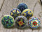 ARTISNO Lot de 6 boutons de porte en céramique faits à la main pour placard de cuisine (assortis)