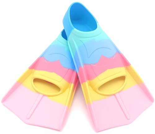 Swimming Training Fins,Kids Swim Fins,Comfortable Swimming Flippers Suitable for Children,Beginners,Girls,Boys,Adults (2C-Blue, XXXS)