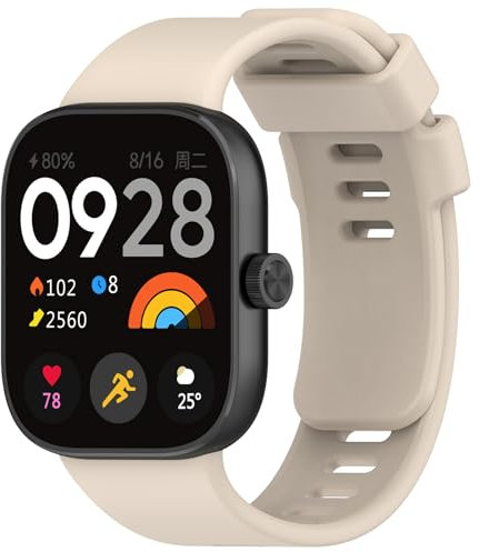 Wownadu Cinturino Compatibile per Xiaomi Redmi Watch 4 / Redmi Watch 5, Compatibile per Xiaomi Band Smart 8 Pro / 9 Pro Cinturini, Cinturino Silicone di Morbido Traspirante Avorio