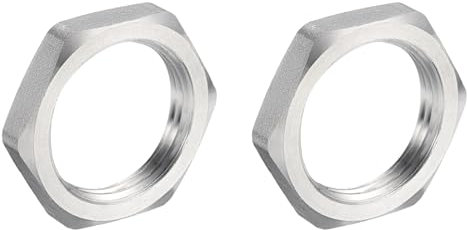 QUARKZMAN 2 pcs Fonte Tuyau Raccord Hex Contre-écrou, 304 Inox Acier Hex Verrouillage Écrou 1 Femelle Filetage pour Eau Balai et Châssis Nettoyant (DN25)