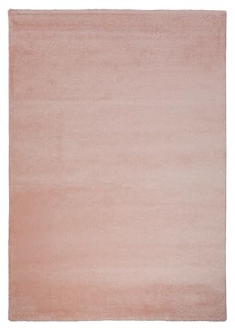 Wecon Home Teppich Wohnzimmer 160x230 cm – Uni Design – Altrosa