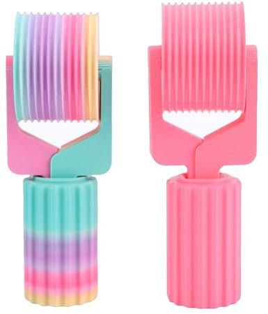 Luqeeg 2ST Rhinestone Art Roller, Bekvämt Grepp Pla-handtag Rhinestone Broderi Hand Roller Tool, Diamantbroderimålningar Tillbehör för DIY Crafting (Macarons + Rose Red)
