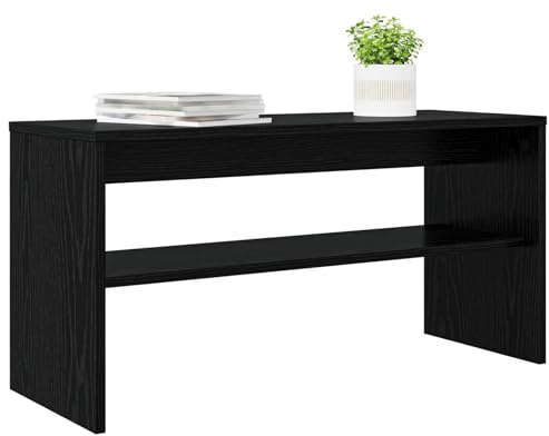 vidaXL Mueble de TV Roble Negro 80 x 30 x 40 cm Madera de ingeniería, Mueble Rectangular Moderno, Unidad de Almacenamiento Duradera para Medios, Organizador Funcional para Sala de Estar, Armario Mini