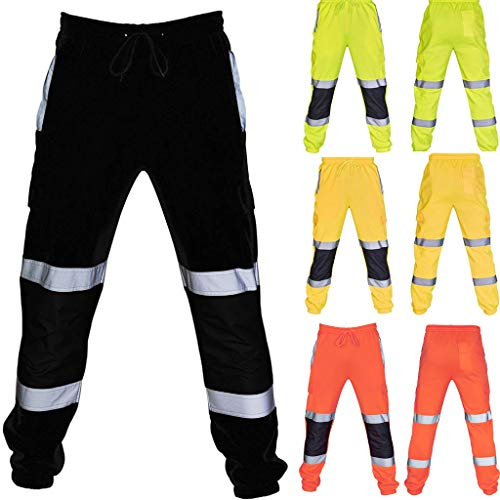 NUSGEAR 2026 Pantalones de Trabajo para Hombre Reflectante Pantalones Deportivos Elásticos para Hombre Pantalón Chandal con Bolsillos Pantalón Largo Fitness Casual