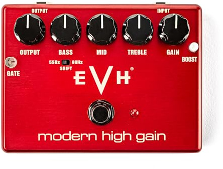 MXR - Modern High Gain Overdrive; High Gain Pedal; 3-Band Equalizer; Integrated Boost; Noise Gate; True Bypass; Metal Chassis (EVHMHG)