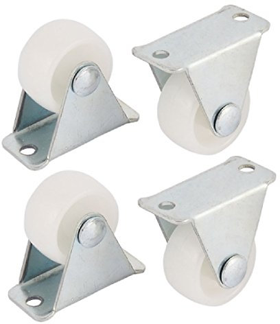 Qty. 4 x 25mm Nylon Fixed Mini Castors - Furniture, Appliance & Equipment Small Wheels by Bulldog Castors - Max 50Kg Per Set