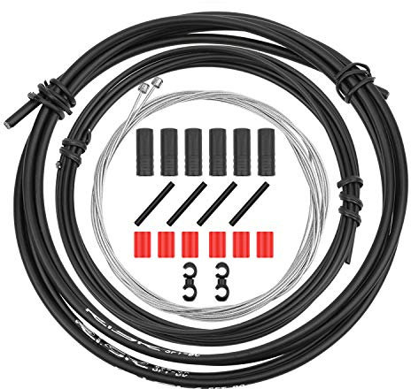 QKURT Kit de boîtier de câble de Changement de vélo Universel, Ensemble de boîtier de câble de dérailleur de vélo pour dérailleur Shimano Sram/vélo de Route VTT, Kit de Remplacement de Base